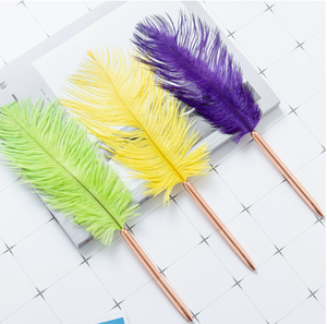 Stylo à bille créatif en forme de plume, stylo à bille en métal de luxe, stylo de signature pour mariage, papeterie promotionnelle personnalisée, cadeau - Product Image 2