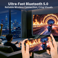 Projecteur LED intelligent avec support rotatif, Android intégré, WiFi, BT, mini, 200 lumens, prise en charge de la vidéo 4K avec télécommande