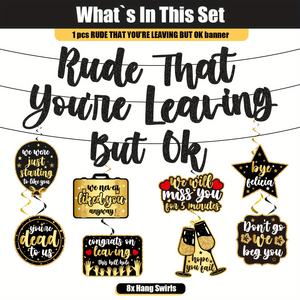Letrero de Despedida con la Frase '¡RUDE QUE <span class=keywords><strong>TE</strong></span> VAS, PERO ESTÁ BIEN!' Decoraciones para Fiesta de Jubilación, Decoraciones para Fiesta de Despedida, Decoraciones para Fiesta de Despedida de Adiós - Product Image 4