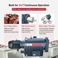 Pompe à vide électrique rotative à haute pression OEM 18,5 kW 630 m³/h-760 m³/h refroidie par air avec certification CE pour machine à traire et laboratoire