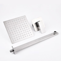 Pommeau de douche pluie, placage argent, polissage, salle de bain, plafond, 11002