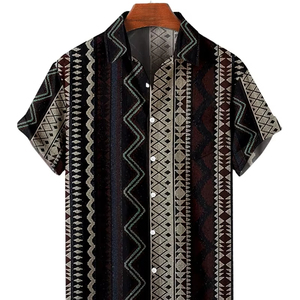 Men's <b>Hawaiian</b> <b>Shirt</b> Retro Floral Printed Short <b>Sleeve</b> Turn-Down Collar Casual Summer <b>Shirt</b> - Product Image 2