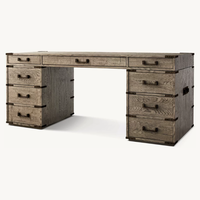 Meubles de bureau classiques de luxe en bois massif et métal bureau d'ordinateur Villa hôtel ventes directes d'usine peuvent être personnalisés