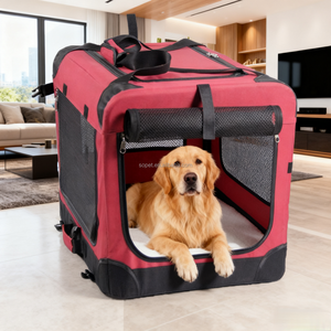 Boîte de <span class=keywords><strong>transport</strong></span> pliante à 3 portes pour animaux de compagnie, intérieur et extérieur, <span class=keywords><strong>caisse</strong></span> souple de voyage pour chien pour <span class=keywords><strong>voiture</strong></span> avec sac de <span class=keywords><strong>transport</strong></span> et tapis polaire - Product Image 1