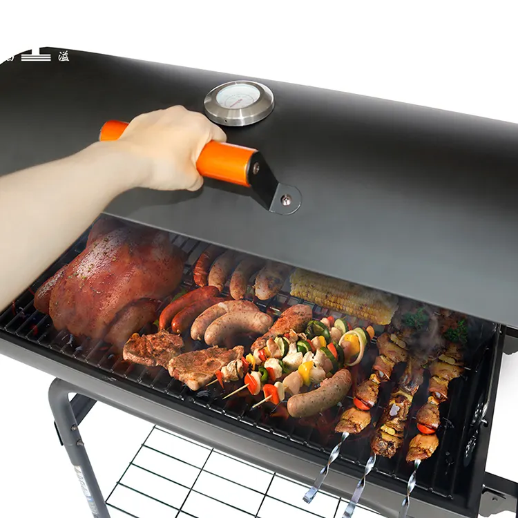 Hàn Quốc Phong Cách Lar Thùng Thép Không Gỉ 304 BBQ Bếp Không Khói Di Động Ngoài Trời Nướng Thịt Nướng Cho Cắm Trại