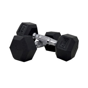 Harga pabrik dumbbell hex peralatan kebugaran hitam dilapisi karet dumbbell rumah gym hex dumbbell set - Product Image 4