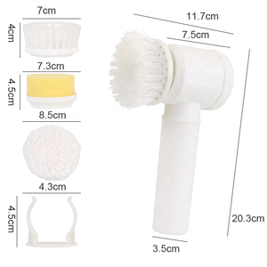 แปรงทำความสะอาดไฟฟ้าในครัวแบบ USB หรือแบตเตอรี่สำหรับใช้ทำความสะอาดอ่างอาบน้ำในห้องน้ำหมุนได้5-in-1 - Product Image 3