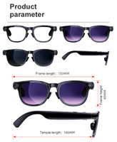 Lunettes intelligentes IA avec caméra 8MP, traduction en temps réel, reconnaissance vocale et d'image, vidéo multifonctionnelle, compatibilité universelle