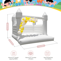 13.5x 11.5x10FT PVC Maison de Rebond Gonflable Grand Château de Maison de Rebond Blanc pour Décorations de Fête d'Anniversaire de Mariage