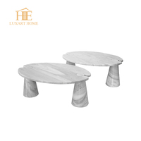 Table basse en marbre de style italien en noyer naturel et acier inoxydable, vert foncé, artisanat exquis