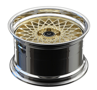 Pour Trans-AM GTA 18x10.5 Gold Polish Forged 2 Piece Step Lips Custom Alloy Wheel Rim