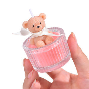 Candela Aromaterapica Artigianale in Cera di Soia in Bicchiere di Vetro a Forma di Orso, Regalo di Compleanno di Nicchia di Alta Gamma, Decorazione per la Casa, Ornamento, Vendita all'Ingrosso - Product Image 5