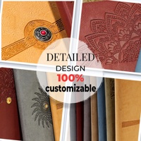 Carnet de notes de bureau personnalisé avec logo, en cuir végétalien A5 de qualité supérieure, avec embossage artistique, badge métallique rotatif, papier recyclé FSC, faible MOQ