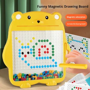 Lavagna Magnetica con Perline Colorate, Giocattolo per Bambini, Gioco Educativo di Disegno, Lavagna Magnetica con Orsetto Cartoon - Product Image 2