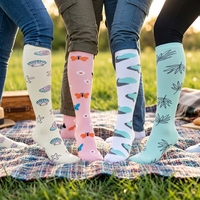Chaussettes de compression en tricot pour femmes |   Soutien respirant pour la course à pied, l'athlétisme et les voyages |   Vente en gros OEM