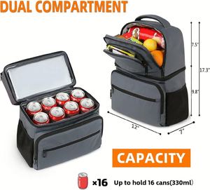 Cooler Backpack Insulated Lunch Backpack for Men Women Leakproof Double Layer Lunch Cooler Bag Lightweight Soft Lunch Backpack - Product Image 4