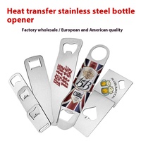 Ouvre-bouteille de bière en acier inoxydable personnalisé en gros Sublimation vierge Transfert de chaleur avec impression numérique Design gravé