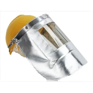 Protector facial ignífugo resistente al calor de aluminio con casco resistente a impactos Escudo de seguro laboral para soldadura y fundición