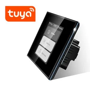 Настенный сенсорный выключатель для умного дома Tuya, Wi-Fi, стеклянные панели, поддержка приложений IOS и Android
