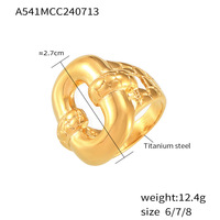 Bague Gaovo Esthétique Vintage Géométrique en Écaille de Tortue, Plaqué Or 18K, Acier Inoxydable, Design Premium, Bijou Tendance
