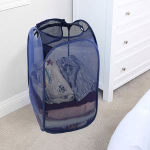 Pop-up Laundry <b>Basket</b> Breathable Mesh Sturdy Zipper Washing Bag <b>Basket</b> <b>Hamper</b> for Easy Load and Unload - Product Image 6