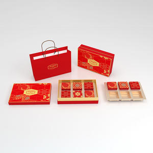 Emballage de boîte à gâteaux de lune personnalisé de qualité alimentaire de luxe avec ruban Conception d'emballage Emballage de boîte à gâteaux de lune de qualité alimentaire <span class=keywords><strong>L</strong></span> - Product Image 5