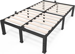 Cadre de lit en bois pleine grandeur pour mobilier de maison avec sommier à lattes en bois et panneaux de contreplaqué LVL - Product Image 3