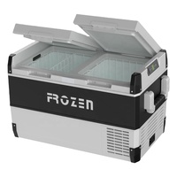 95 liter mobil portabel zona ganda kontrol ganda lemari es untuk karavan 12V 24V