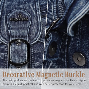 Sac bandoulière hobo en <span class=keywords><strong>jean</strong></span> personnalisé, sac à main décontracté en <span class=keywords><strong>jean</strong></span> pour femme, grande capacité, multi-poches, sac à bandoulière en <span class=keywords><strong>jean</strong></span> - Product Image 6