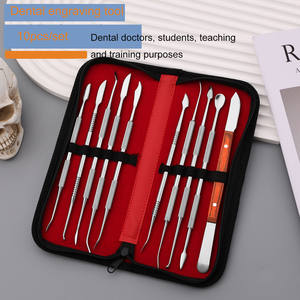 In acciaio inossidabile materiale da intaglio in resina composita da 10 pezzi cucchiaio di cera di riempimento per odontotecnico stampo a cera coltello da intaglio - Product Image 3