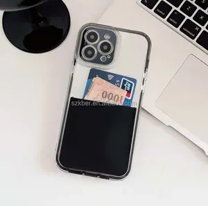 Casing Penutup Belakang Ponsel PC TPU Pelindung Tahan Guncangan 360 Derajat Desain Dompet Slot Kartu Pabrik Langsung untuk Iphone 7 8