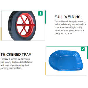 WB4200 13 "x3.00-8 Chariot à une roue Chariots à outils de jardin spécialisés pour brouette 180l Chariot manuel - Product Image 6