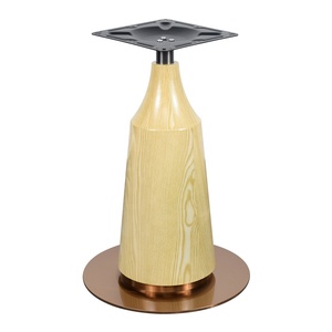 Bán Chạy Nhất Thương Mại Kim Loại Đồ Nội Thất Chân Thép Không Gỉ Rose Gold + Ánh Sáng Màu Sồi Hình Dạng Đặc Biệt Ống Bàn Ăn Cơ Sở - Product Image 3