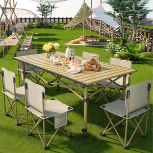Mesa y Silla Plegable para Exteriores, Portátil, Ultraligera, Plegable, Sin Elevación, para Picnic, Barbacoa, Camping, Modelo 2054 - Product Image 3