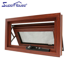 Para Superhouse Ventana de toldo de ventilación de apertura superior de madera marrón con cerradura de manija negra Otras ventanas Categoría de producto - Product Image 2