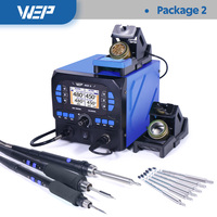 Station de Soudage et de Dessoudage WEP 992D-II 2 en 1 avec Écran LCD, Micro Crayon à Air Chaud et Fer à Souder de Précision C210