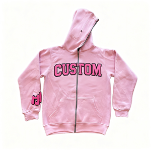 Sudadera con capucha extragrande de algodón grueso con estampado gráfico y cremallera completa, estilo boxy y corto, de fabricante de ropa FTS - Product Image 1