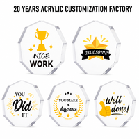 Bloc de récompense motivant en acrylique HOTEAM, octogonal, finition brillante, pour bureau, reconnaissance, promotion, vente en gros, OEM