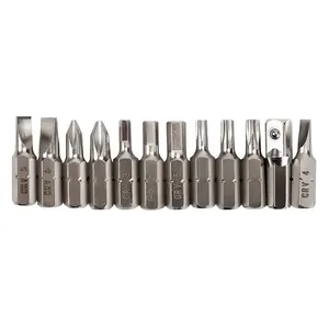 Easy To Use Manual Electric 25mm Hexagon Cross Torx Triangle Batch Head Ph2 Multiple Types Magnetic S2 Steel Screwdriver Bit