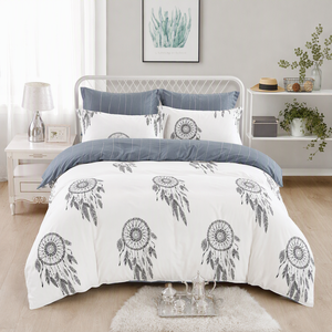 Parure <span class=keywords><strong>de</strong></span> lit en coton <span class=keywords><strong>attrape</strong></span>-rêves artistique style bohème blanc avec plumes, housse <span class=keywords><strong>de</strong></span> <span class=keywords><strong>couette</strong></span> pour B&B, livraison directe UE, 3 pièces - Stock Pologne - Product Image 1