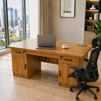 Meubles de bureau contemporains en bois massif, vente en gros d'usine, bureau d'ordinateur pour personnel, armoire de rangement à deux tiroirs verrouillables pour usage en villa