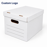 Caja de Cartón Corrugado Blanca de Alta Calidad para Archivos A4, Cajas de Embalaje para Documentos con Tapa y Asa