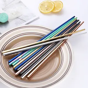 Koreaanse Aangepaste Kleur Roestvrij Staal Metalen Titanium Eetstokjes Voor Sushi Bruiloftsgeschenk Souvenirs
