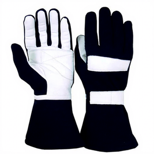 Gants de karting professionnels avec revêtement antidérapant en PU, design unisexe blanc et noir, pour le motocross et la conduite en extérieur - Product Image 1