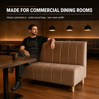 Canapé mural en bois massif et velours, table de salle à manger simple et décontractée pour café, ensemble table et chaises pour restaurant occidental