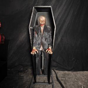 Atrezzo de Terror: Personajes de Zombis Fantasma en Ataúd, Modelos de Tamaño Real con Activación por Aire para Casas Encantadas y <span class=keywords><strong>Escape</strong></span> Rooms de Terror - Product Image 1