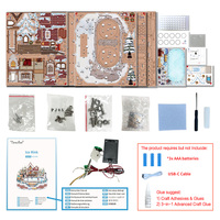 Tonecheer Vente en gros uniquement Cadeaux de Noël et de fêtes Patineur rotatif Lumière LED Puzzle 3D en bois DIY Kit boîte à musique DIY
