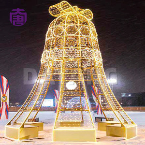 Lumières de Noël en forme de cloche 3D avec cadre métallique pour l'affichage dans les rues et les centres commerciaux - Product Image 6