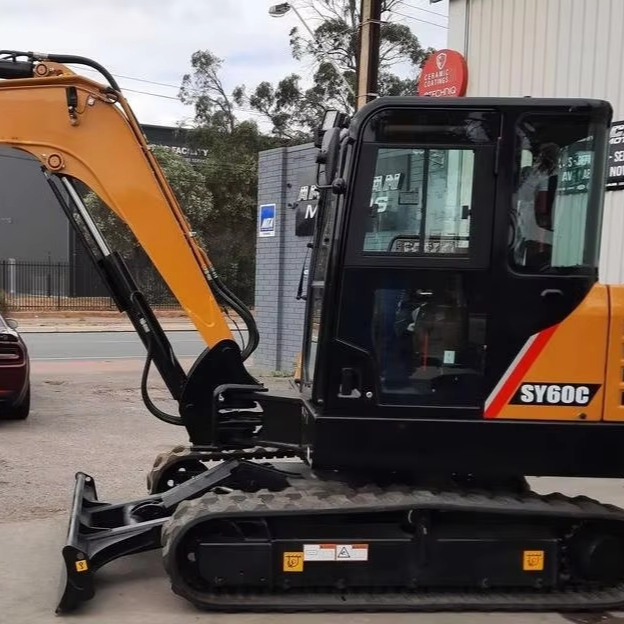 High Efficiency Low Consumption Construction Excavator with Thickened Bucket SY60C Small Site Sand Stone Digging Equipment