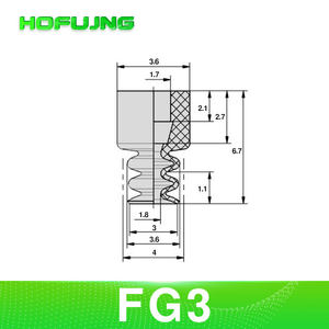 หัวดูดสุญญากาศแบบหุ่นยนต์ หัวดูดแบบลูกฟูก นิวเมติก FG-3/7/9/12/14/18/20/25/32/42/52 ผลิตในประเทศจีน - Product Image 6
